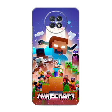 Силиконовый чехол на Xiaomi RedMi Note 9T с принтом Майнкрафт Minecraft