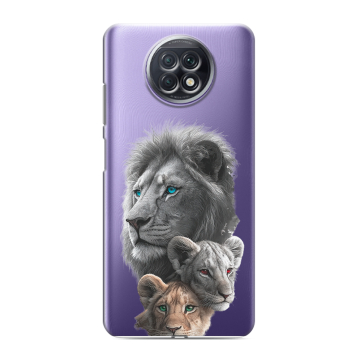 Силиконовый чехол на Xiaomi RedMi Note 9T с принтом Львы Силиконовый чехол на Xiaomi RedMi Note 9T с принтом Львы