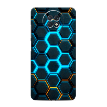 Силиконовый чехол на Xiaomi RedMi Note 9T с принтом Неоновые соты Силиконовый чехол на Xiaomi RedMi Note 9T с принтом Неоновые соты