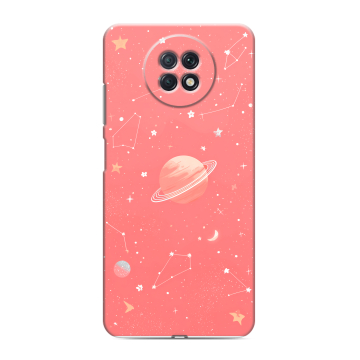 Силиконовый чехол на Xiaomi RedMi Note 9T с принтом Розовый космос Силиконовый чехол на Xiaomi RedMi Note 9T с принтом Розовый космос