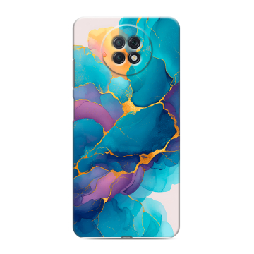 Силиконовый чехол на Xiaomi RedMi Note 9T с принтом Мрамор блестки Силиконовый чехол на Xiaomi RedMi Note 9T с принтом Мрамор блестки