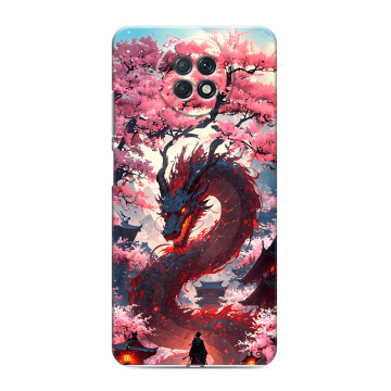 Силиконовый чехол на Xiaomi RedMi Note 9T с принтом Дракон Японский Силиконовый чехол на Xiaomi RedMi Note 9T с принтом Дракон Японский