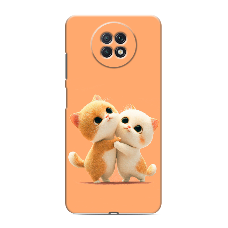Силиконовый чехол на Xiaomi RedMi Note 9T с принтом Милые котики Силиконовый чехол на Xiaomi RedMi Note 9T с принтом Милые котики