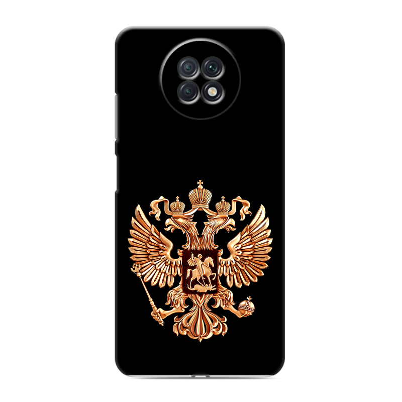 Пластиковый чехол на Xiaomi RedMi Note 9T с принтом Герб России золотой Пластиковый чехол на Xiaomi RedMi Note 9T с принтом Герб России золотой