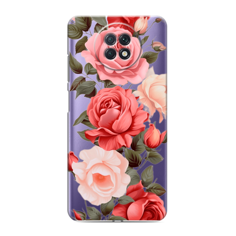 Пластиковый чехол на Xiaomi RedMi Note 9T с принтом Розы Пластиковый чехол на Xiaomi RedMi Note 9T с принтом Розы