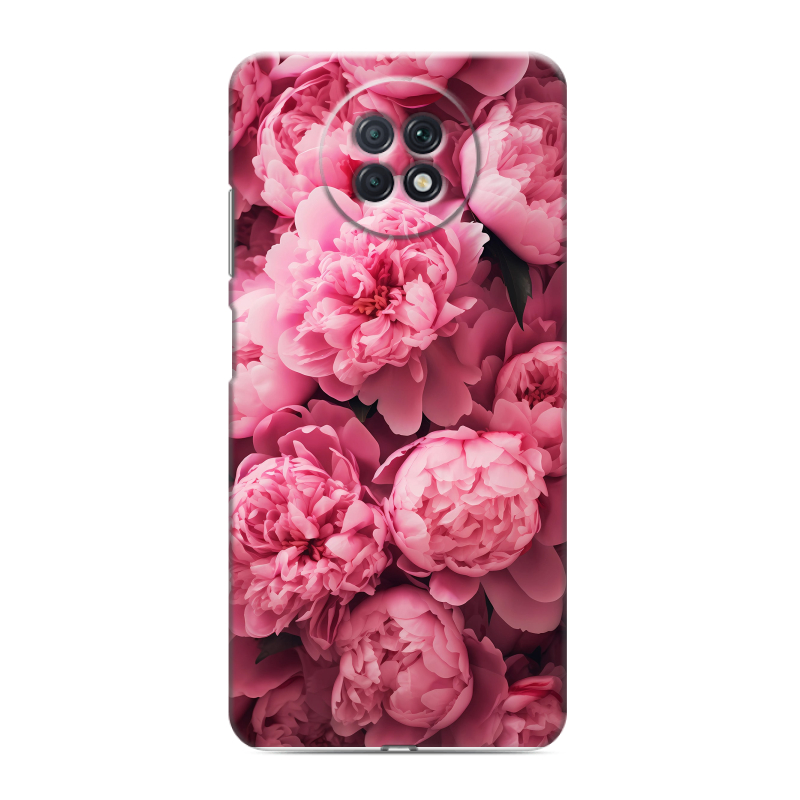 Силиконовый чехол на Xiaomi RedMi Note 9T с принтом цветы пионы Силиконовый чехол на Xiaomi RedMi Note 9T с принтом цветы пионы
