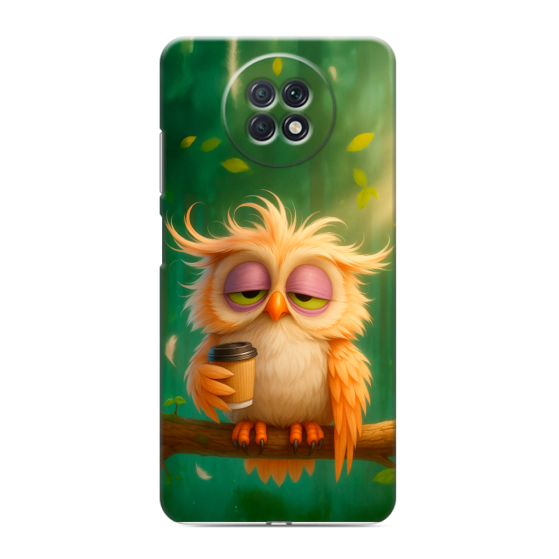 Силиконовый чехол на Xiaomi RedMi Note 9T с принтом сова Силиконовый чехол на Xiaomi RedMi Note 9T с принтом сова