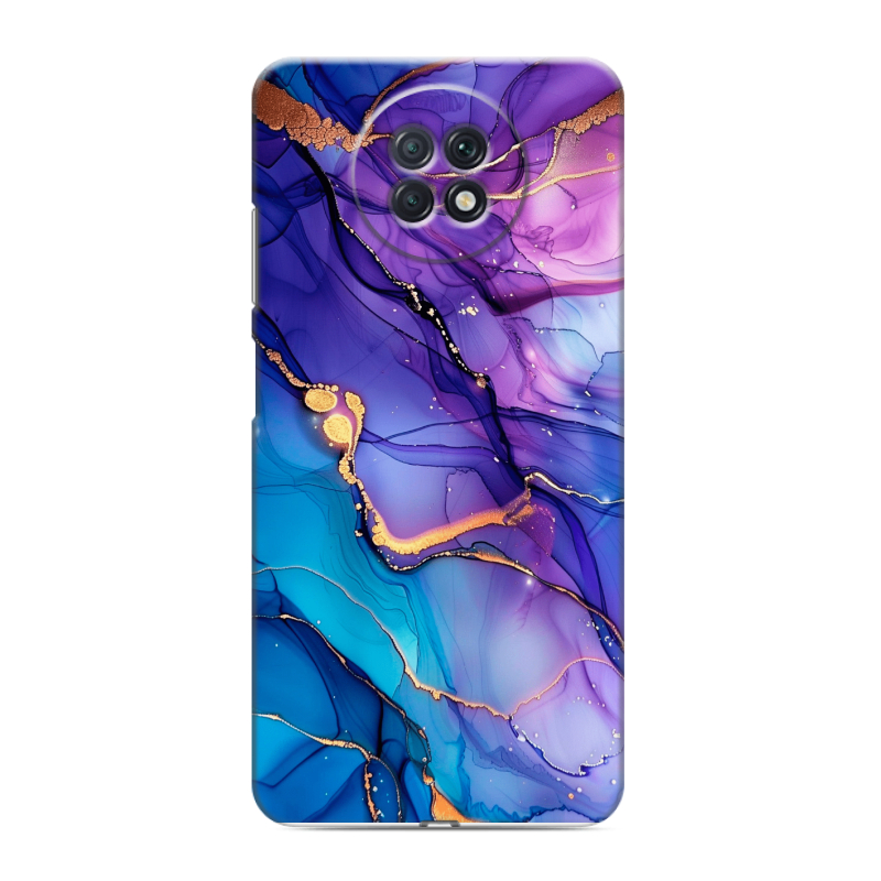 Силиконовый чехол на Xiaomi RedMi Note 9T с принтом синий мрамор Силиконовый чехол на Xiaomi RedMi Note 9T с принтом синий мрамор