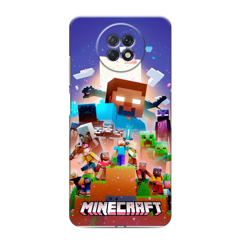 Силиконовый чехол на Xiaomi RedMi Note 9T с принтом Майнкрафт Minecraft Силиконовый чехол на Xiaomi RedMi Note 9T с принтом Майнкрафт Minecraft