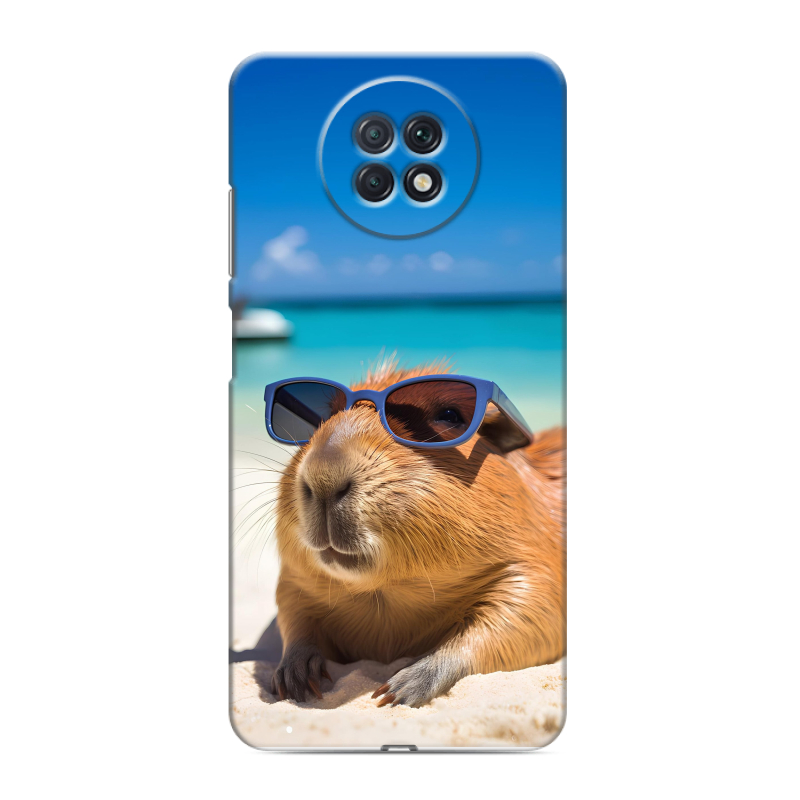 Силиконовый чехол на Xiaomi RedMi Note 9T с принтом Капибара Силиконовый чехол на Xiaomi RedMi Note 9T с принтом Капибара