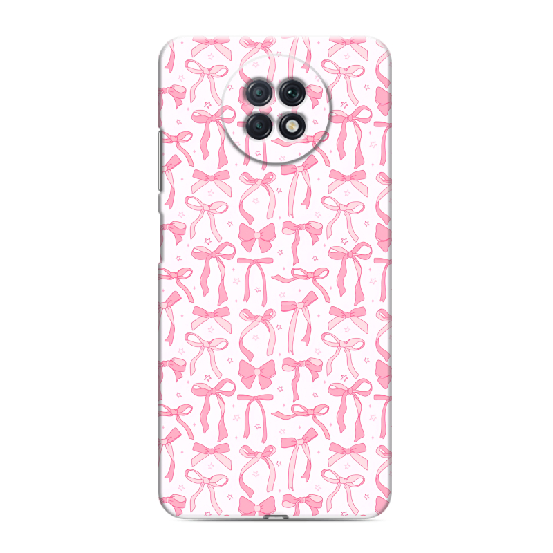 Пластиковый чехол на Xiaomi RedMi Note 9T с принтом Розовые бантики Пластиковый чехол на Xiaomi RedMi Note 9T с принтом Розовые бантики