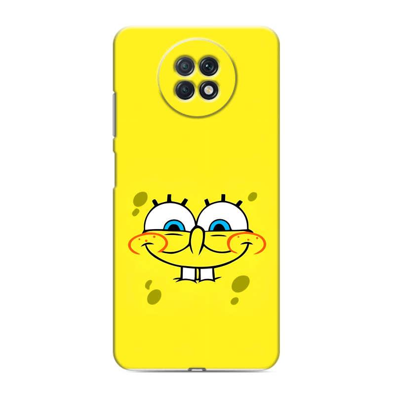 Пластиковый чехол на Xiaomi RedMi Note 9T с принтом спанчбоб спанч боб Пластиковый чехол на Xiaomi RedMi Note 9T с принтом спанчбоб спанч боб