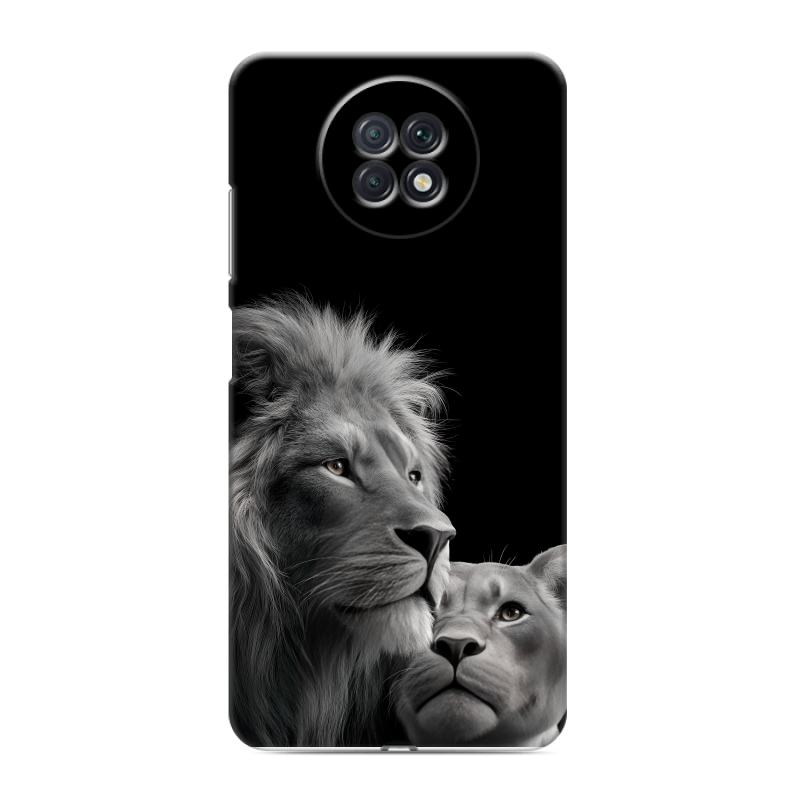 Силиконовый чехол на Xiaomi RedMi Note 9T с принтом Лев кошки Силиконовый чехол на Xiaomi RedMi Note 9T с принтом Лев кошки