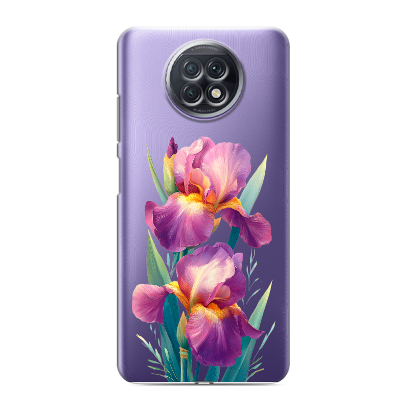 Силиконовый противоударный чехол на Xiaomi RedMi Note 9T с принтом Цветы орхидеи Силиконовый противоударный чехол на Xiaomi RedMi Note 9T с принтом Цветы орхидеи