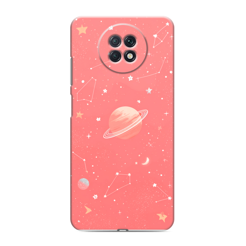 Силиконовый чехол на Xiaomi RedMi Note 9T с принтом Розовый космос Силиконовый чехол на Xiaomi RedMi Note 9T с принтом Розовый космос