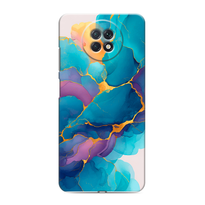 Силиконовый чехол на Xiaomi RedMi Note 9T с принтом Мрамор блестки Силиконовый чехол на Xiaomi RedMi Note 9T с принтом Мрамор блестки