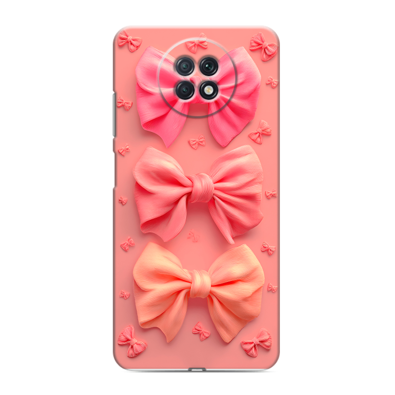 Пластиковый чехол на Xiaomi RedMi Note 9T с принтом Розовые бантики Пластиковый чехол на Xiaomi RedMi Note 9T с принтом Розовые бантики