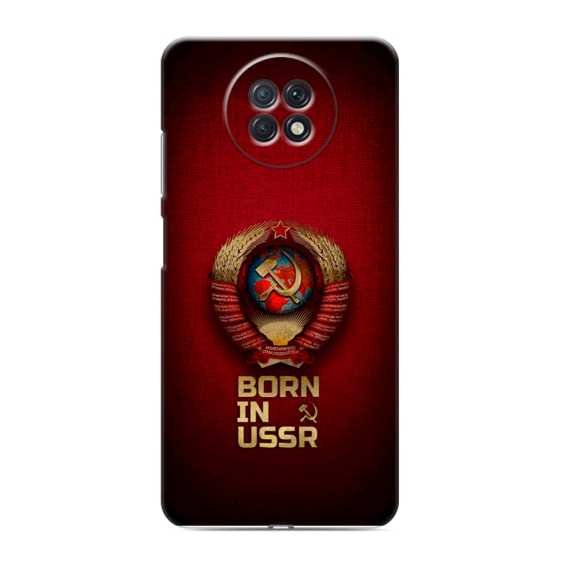 Силиконовый чехол на Xiaomi RedMi Note 9T с принтом Флаг Герб СССР Силиконовый чехол на Xiaomi RedMi Note 9T с принтом Флаг Герб СССР