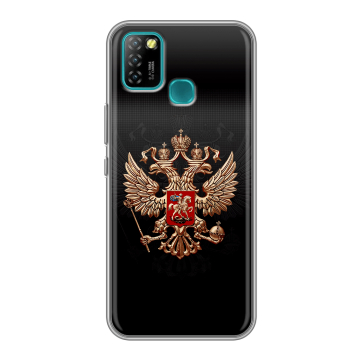 Силиконовый противоударный чехол на Infinix Hot 10 Lite с принтом Герб России
