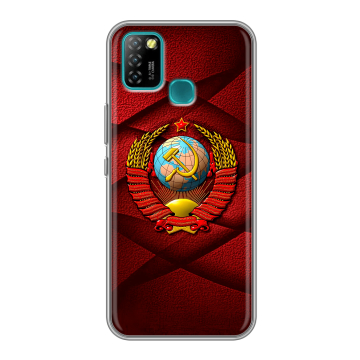 Силиконовый противоударный чехол на Infinix Hot 10 Lite с принтом Герб СССР