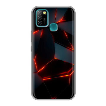Силиконовый противоударный чехол на Infinix Hot 10 Lite с принтом Яркие абстракции