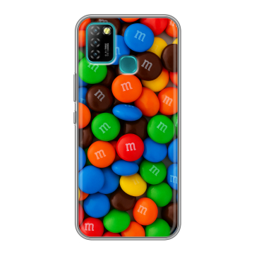 Силиконовый противоударный чехол на Infinix Hot 10 Lite с принтом Конфеты