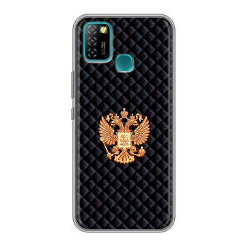 Силиконовый противоударный чехол на Infinix Hot 10 Lite с принтом Герб России принт Силиконовый противоударный чехол на Infinix Hot 10 Lite с принтом Герб России принт
