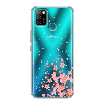 Силиконовый противоударный чехол на Infinix Hot 10 Lite с принтом Ветка сакуры Силиконовый противоударный чехол на Infinix Hot 10 Lite с принтом Ветка сакуры