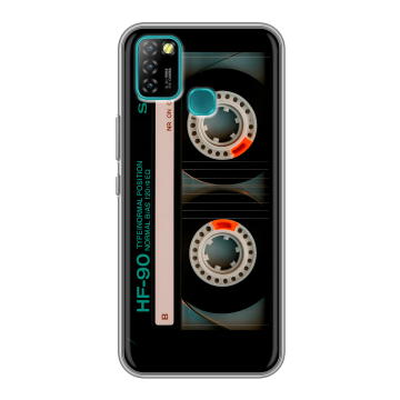 Силиконовый противоударный чехол на Infinix Hot 10 Lite с принтом Кассета Силиконовый противоударный чехол на Infinix Hot 10 Lite с принтом Кассета