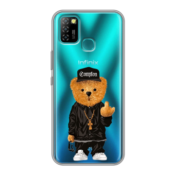 Силиконовый противоударный чехол на Infinix Hot 10 Lite с принтом Мишка Силиконовый противоударный чехол на Infinix Hot 10 Lite с принтом Мишка