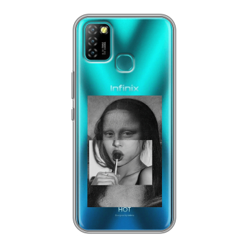Силиконовый противоударный чехол на Infinix Hot 10 Lite с принтом Мона Лиза Силиконовый противоударный чехол на Infinix Hot 10 Lite с принтом Мона Лиза