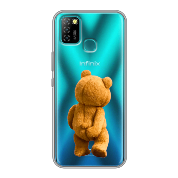 Силиконовый противоударный чехол на Infinix Hot 10 Lite с принтом Медведь Силиконовый противоударный чехол на Infinix Hot 10 Lite с принтом Медведь