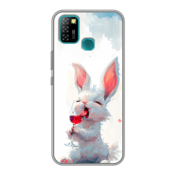 Силиконовый противоударный чехол на Infinix Hot 10 Lite с принтом кролик зайчик Силиконовый противоударный чехол на Infinix Hot 10 Lite с принтом кролик зайчик