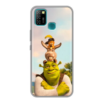 Силиконовый противоударный чехол на Infinix Hot 10 Lite с принтом Шрек Shrek