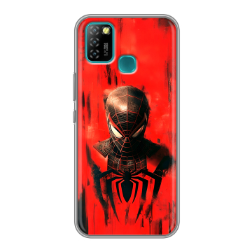 Силиконовый противоударный чехол на Infinix Hot 10 Lite с принтом человек паук spiderman Силиконовый противоударный чехол на Infinix Hot 10 Lite с принтом человек паук spiderman