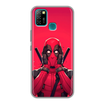 Силиконовый противоударный чехол на Infinix Hot 10 Lite с принтом Дедпул Deadpool Силиконовый противоударный чехол на Infinix Hot 10 Lite с принтом Дедпул Deadpool