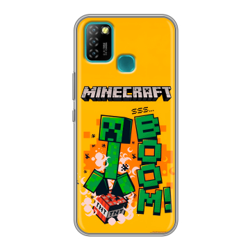 Силиконовый противоударный чехол на Infinix Hot 10 Lite с принтом Майнкрафт Minecraft Силиконовый противоударный чехол на Infinix Hot 10 Lite с принтом Майнкрафт Minecraft