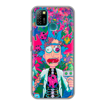 Силиконовый противоударный чехол на Infinix Hot 10 Lite с принтом Рик и Морти Rick Morty Силиконовый противоударный чехол на Infinix Hot 10 Lite с принтом Рик и Морти Rick Morty