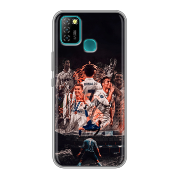 Силиконовый противоударный чехол на Infinix Hot 10 Lite с принтом Реал Роналдо Real Ronaldo Силиконовый противоударный чехол на Infinix Hot 10 Lite с принтом Реал Роналдо Real Ronaldo