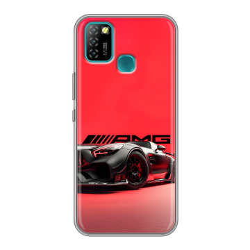 Силиконовый противоударный чехол на Infinix Hot 10 Lite с принтом Мерседес Mercedes AMG
