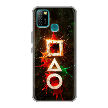 Силиконовый противоударный чехол на Infinix Hot 10 Lite с принтом Squid Game Игра кальмара Силиконовый противоударный чехол на Infinix Hot 10 Lite с принтом Squid Game Игра кальмара