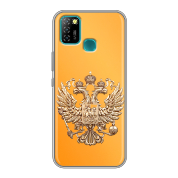 Силиконовый противоударный чехол на Infinix Hot 10 Lite с принтом Герб Флаг России