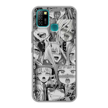 Силиконовый противоударный чехол на Infinix Hot 10 Lite с принтом Ahegao Ахегао Аниме