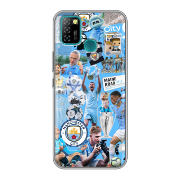 Силиконовый противоударный чехол на Infinix Hot 10 Lite с принтом Man City Манчестер Сити