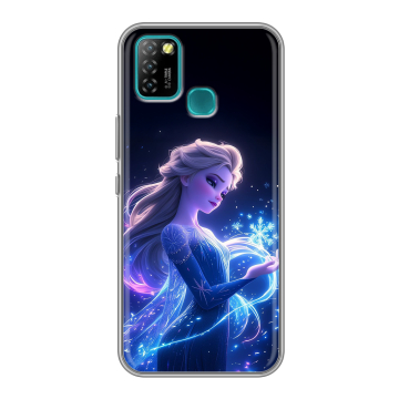 Силиконовый противоударный чехол на Infinix Hot 10 Lite с принтом Холодное сердце Frozen Силиконовый противоударный чехол на Infinix Hot 10 Lite с принтом Холодное сердце Frozen