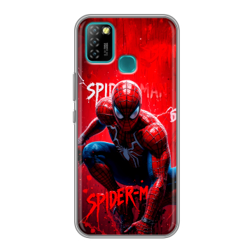 Силиконовый противоударный чехол на Infinix Hot 10 Lite с принтом Spiderman Человек паук