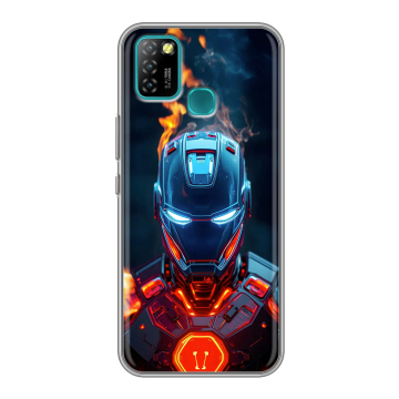 Силиконовый противоударный чехол на Infinix Hot 10 Lite с принтом IronMan Железный человек Силиконовый противоударный чехол на Infinix Hot 10 Lite с принтом IronMan Железный человек
