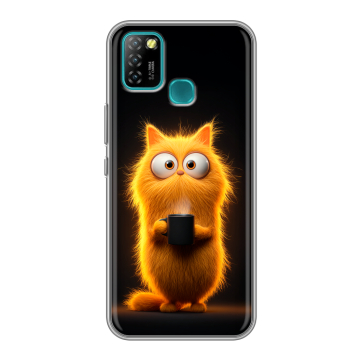 Силиконовый противоударный чехол на Infinix Hot 10 Lite с принтом Смешной кот Силиконовый противоударный чехол на Infinix Hot 10 Lite с принтом Смешной кот