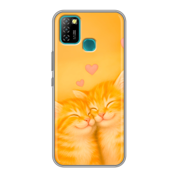 Силиконовый противоударный чехол на Infinix Hot 10 Lite с принтом Милые котята Силиконовый противоударный чехол на Infinix Hot 10 Lite с принтом Милые котята