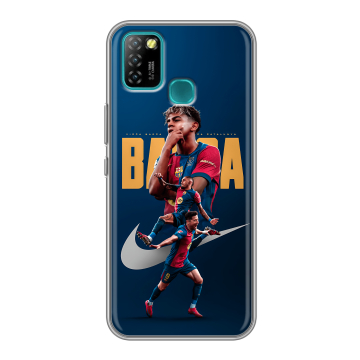 Силиконовый противоударный чехол на Infinix Hot 10 Lite с принтом Барселона Barca Yamal Силиконовый противоударный чехол на Infinix Hot 10 Lite с принтом Барселона Barca Yamal
